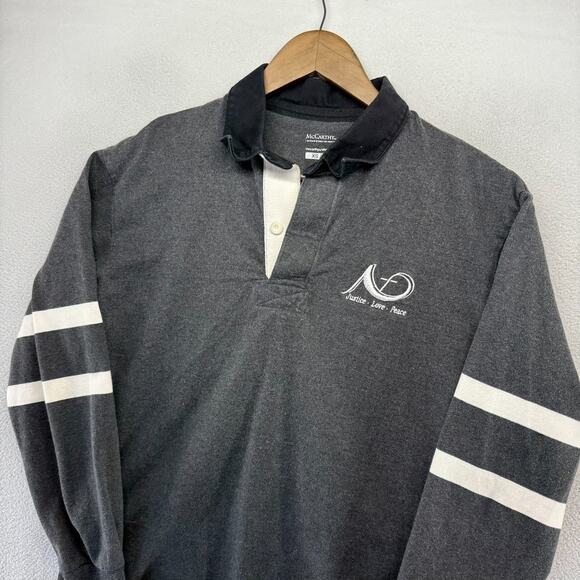 Mccarthy Other - Mccarthy Rugby Shirt Men's XS Gray Black Collar Embroidered Knights Thick y2k